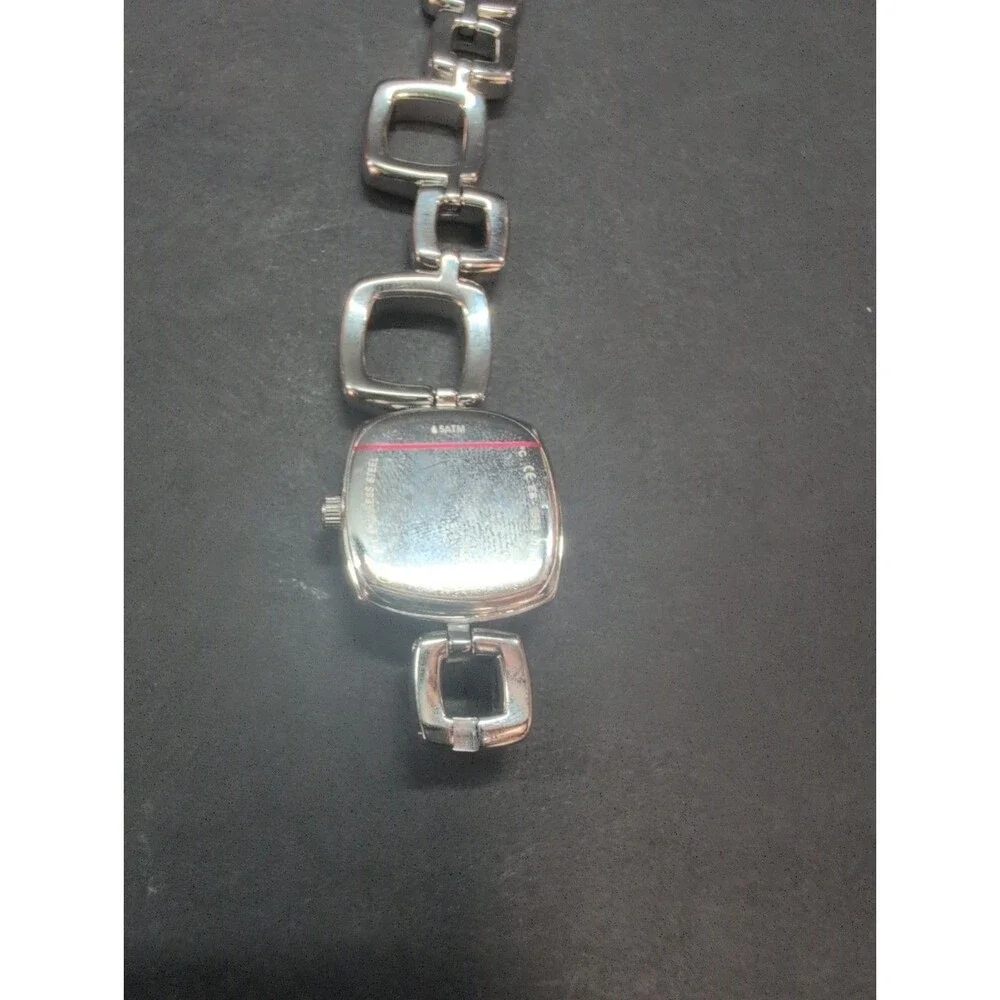 Fossil F2 Women Watch 22mm White Dial Silver Tone Square Links